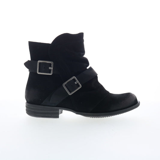 Miz Mooz Domenique Womens Black Suede Zipper Ankle & Booties Boots