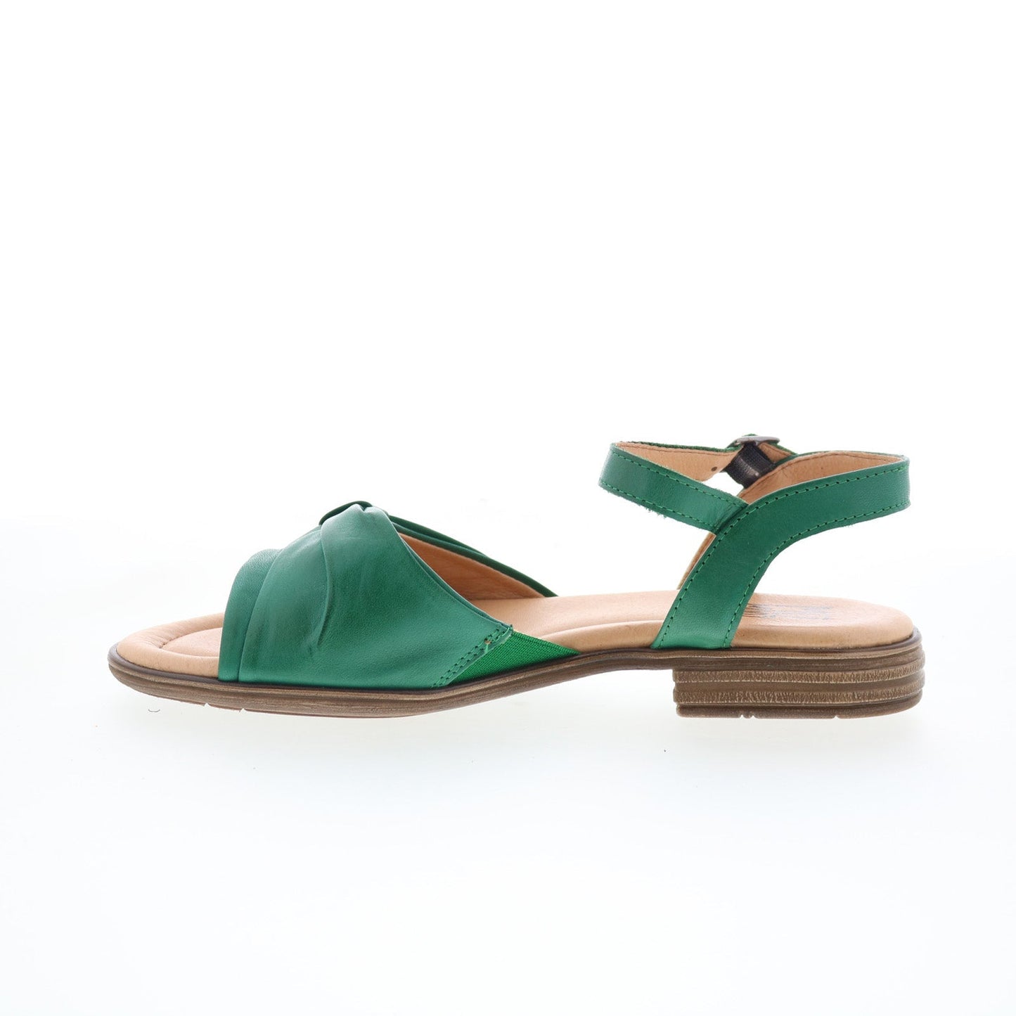 Miz Mooz Dorra Womens Green Leather Hook & Loop Strap Sandals Shoes