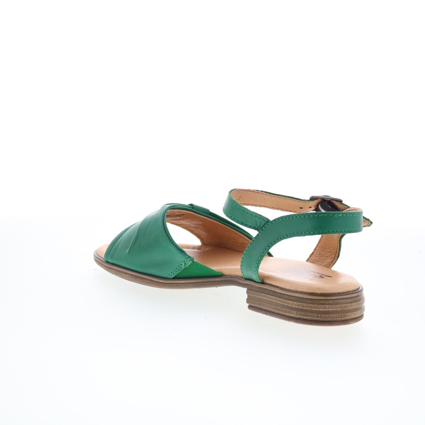 Miz Mooz Dorra Womens Green Leather Hook & Loop Strap Sandals Shoes