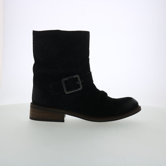 Miz Mooz Draper Womens Black Suede Zipper Casual Dress Boots