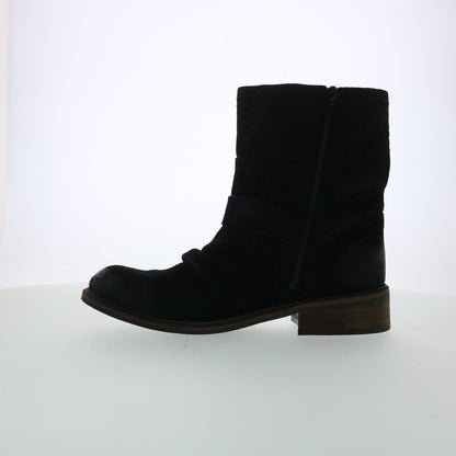 Miz Mooz Draper Womens Black Suede Zipper Casual Dress Boots