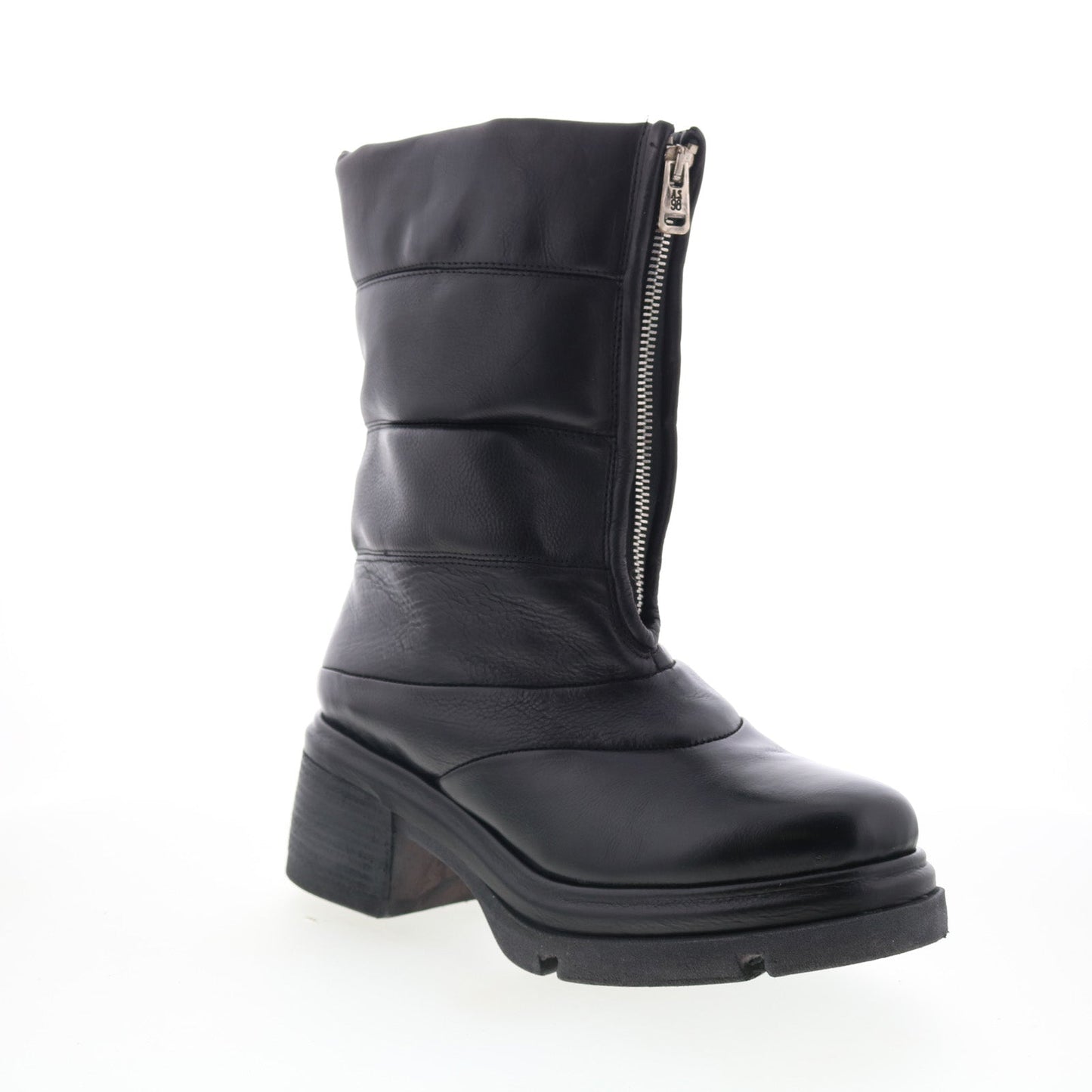 A.S. 98 Edwin Womens Black Leather Zipper Casual Dress Boots