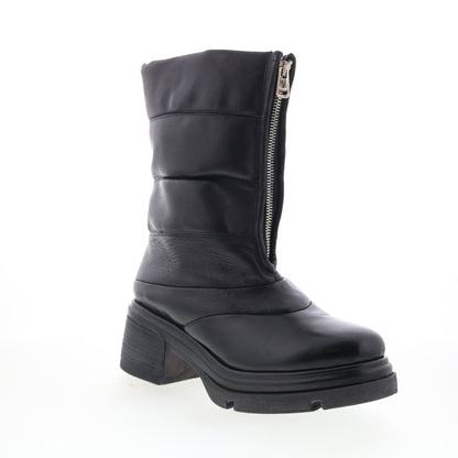 A.S. 98 Edwin Womens Black Leather Zipper Casual Dress Boots