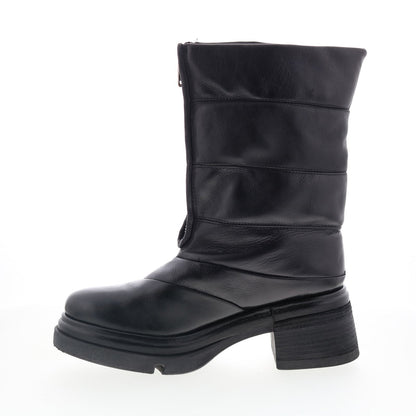 A.S. 98 Edwin Womens Black Leather Zipper Casual Dress Boots