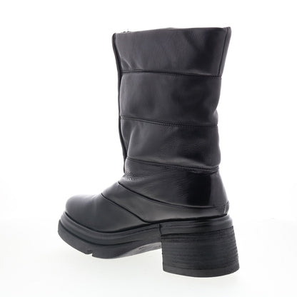 A.S. 98 Edwin Womens Black Leather Zipper Casual Dress Boots