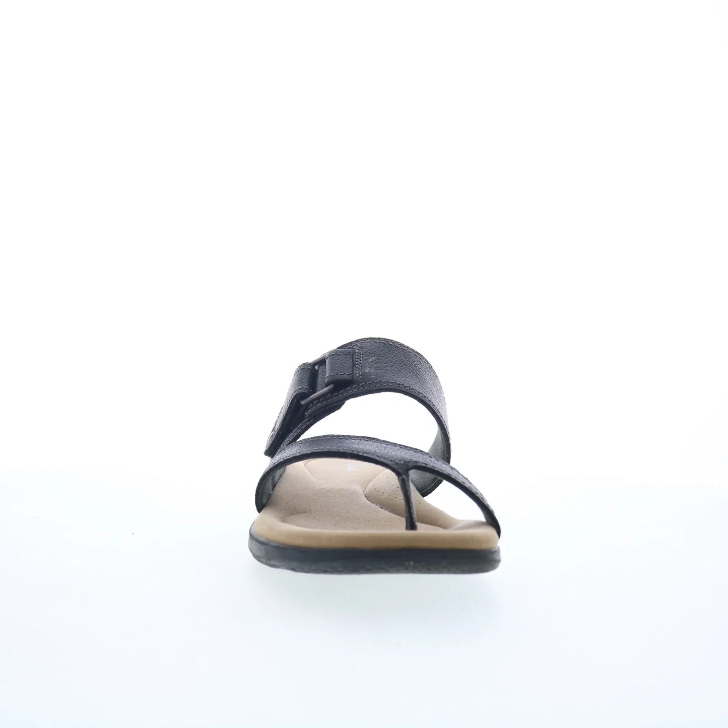 Clarks Elizabelle Way 26177929 Womens Black Leather Flip-Flops Sandals Shoes
