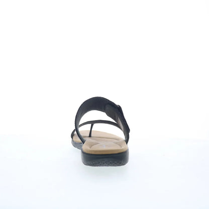 Clarks Elizabelle Way 26177929 Womens Black Leather Flip-Flops Sandals Shoes