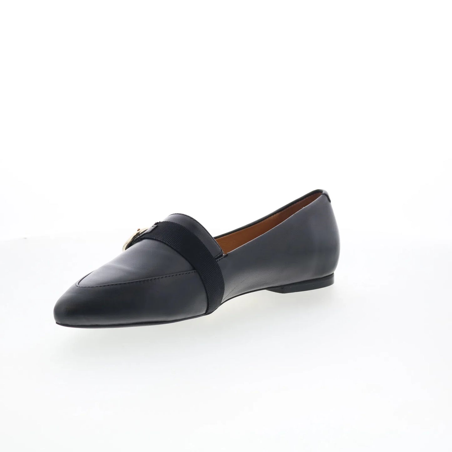 Trotters Emmett T2358-001 Womens Black Leather Slip On Loafer Flats Shoes