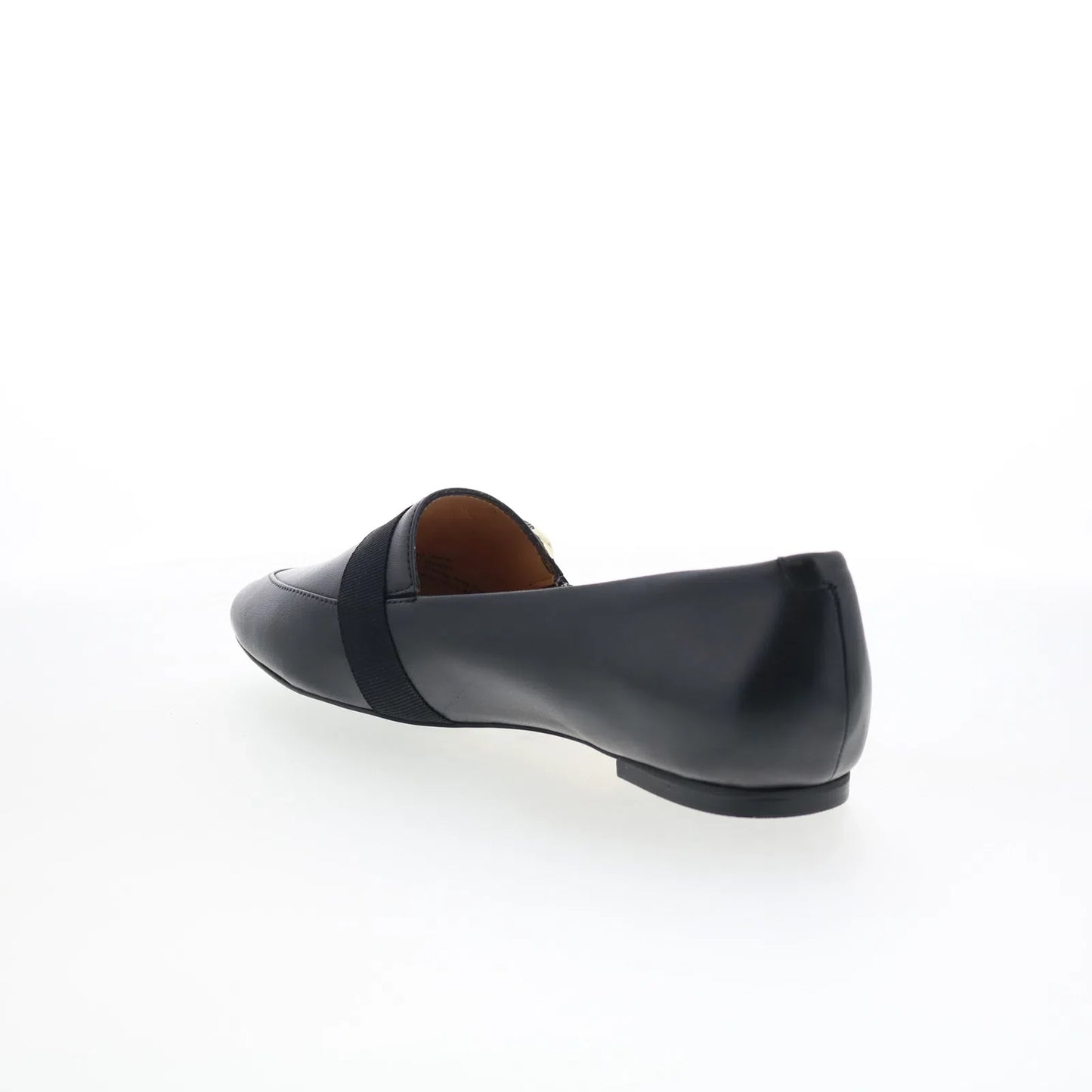 Trotters Emmett T2358-001 Womens Black Leather Slip On Loafer Flats Shoes