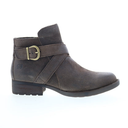 Born Trinculo F11417 Womens Gray Leather Zipper Ankle & Booties Boots