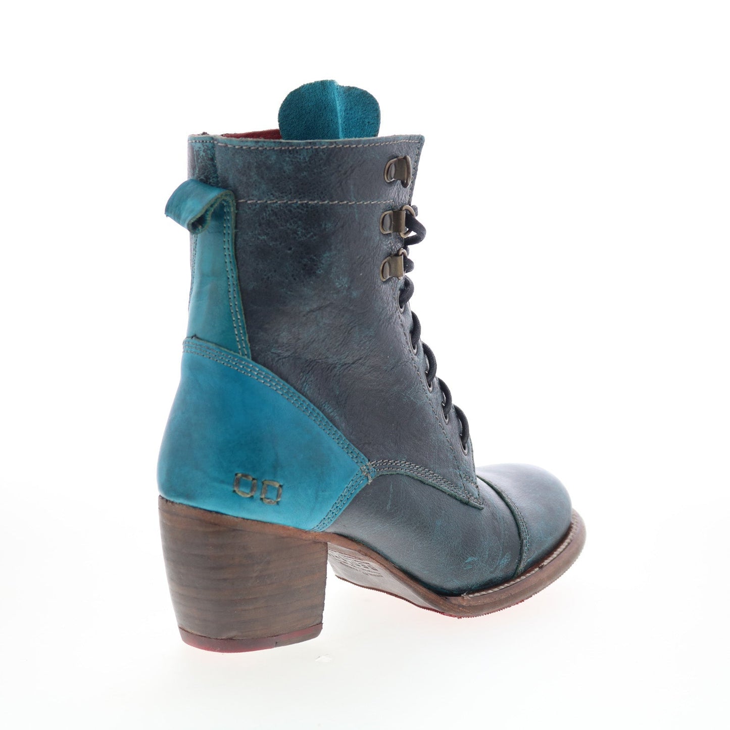 Bed Stu Judgement F385001 Womens Blue Leather Lace Up Ankle & Booties Boots