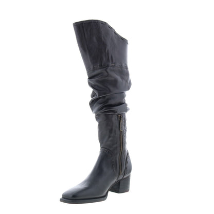 Bed Stu Leilani F393092 Womens Black Leather Zipper Knee High Boots