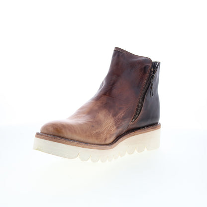 Bed Stu Lydyi F395501 Womens Brown Leather Zipper Ankle & Booties Boots