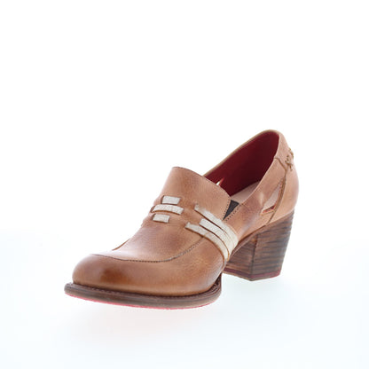 Bed Stu Gabrianna F399057 Womens Brown Leather Slip On Pumps Heels Shoes