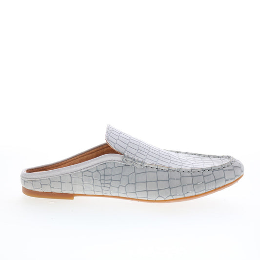 Born Capricorn F57722 Womens Gray Leather Slip On Mule Flats Shoes