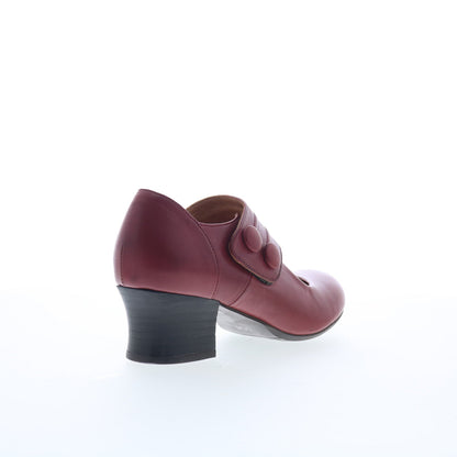 Miz Mooz Fayth Womens Burgundy Leather Slip On Pumps Heels Shoes
