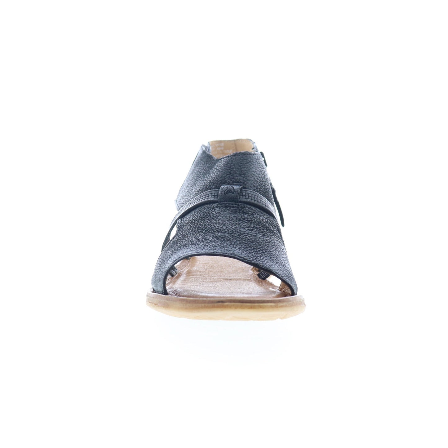 Miz Mooz Finnley Womens Black Leather Zipper Strap Sandals Shoes