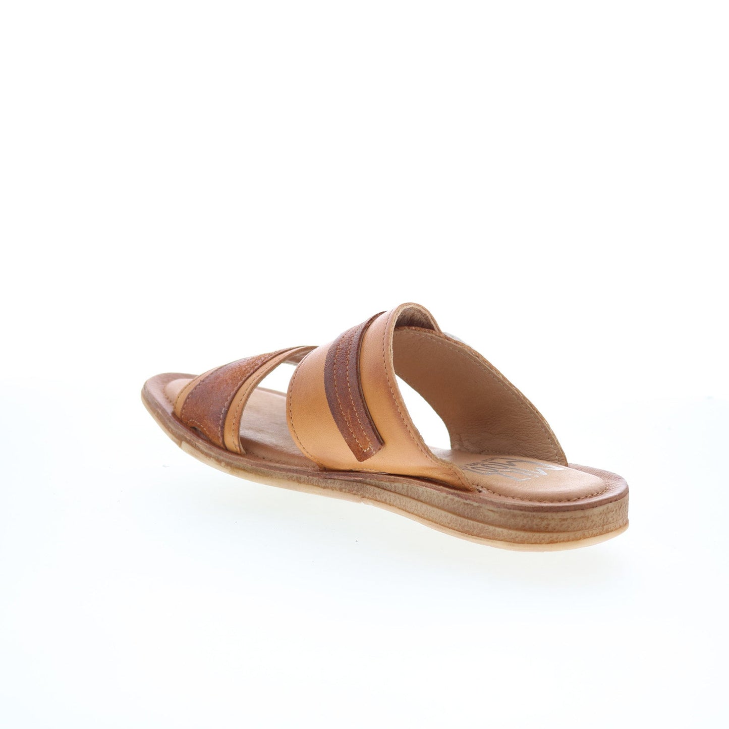 Miz Mooz Florra Womens Brown Leather Slip On Slides Sandals Shoes
