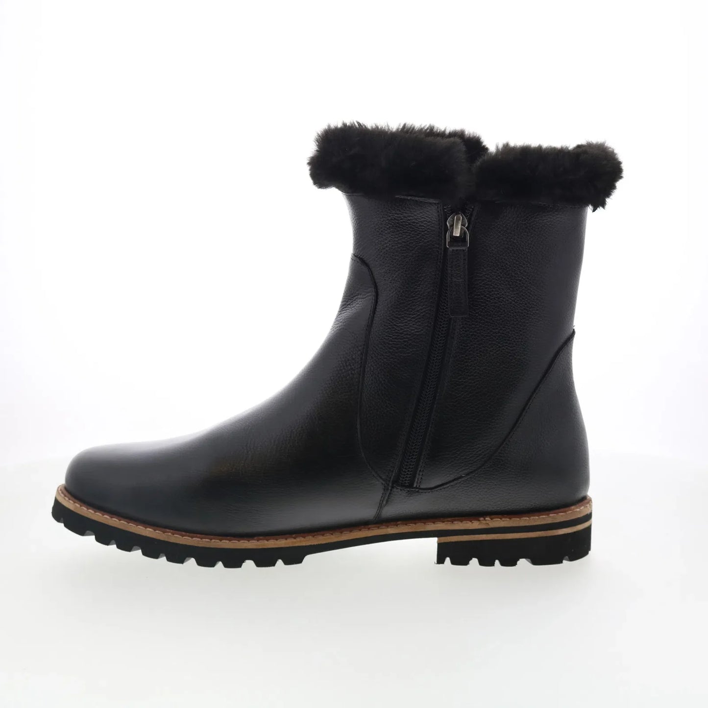 Trotters Forever T2362-001 Womens Black Leather Zipper Casual Dress Boots
