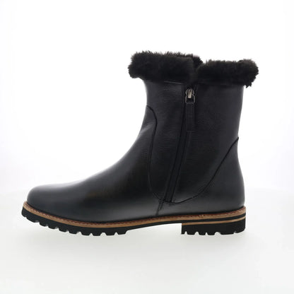 Trotters Forever T2362-001 Womens Black Leather Zipper Casual Dress Boots