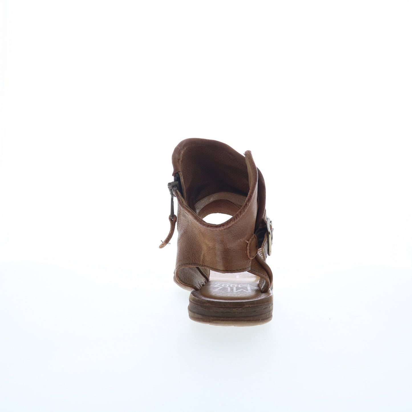 Miz Mooz Forge Womens Brown Leather Hook & Loop Gladiator Sandals Shoes