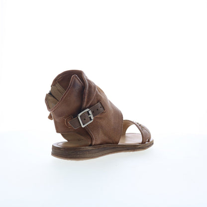Miz Mooz Forge Womens Brown Leather Hook & Loop Gladiator Sandals Shoes