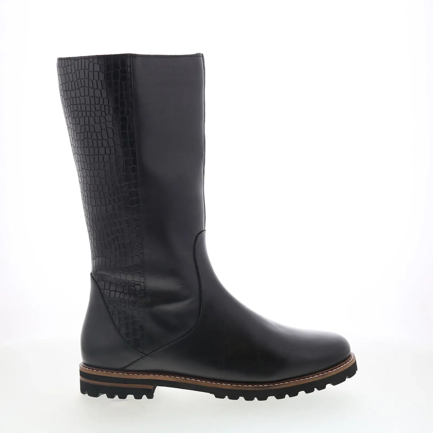 Trotters Franki T2364-001 Womens Black Leather Zipper Casual Dress Boots