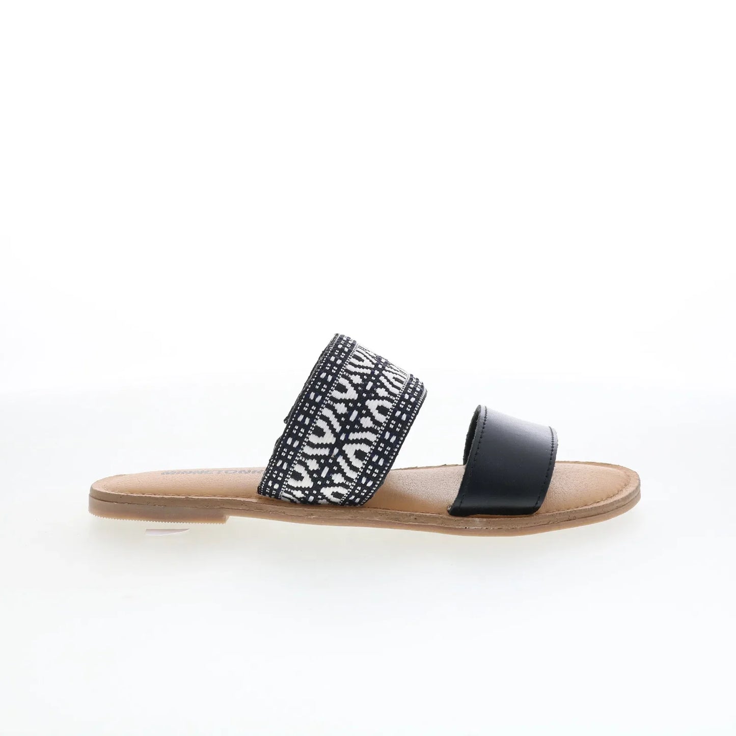 Minnetonka Franky 5918963 Womens Black Leather Slides Sandals Shoes