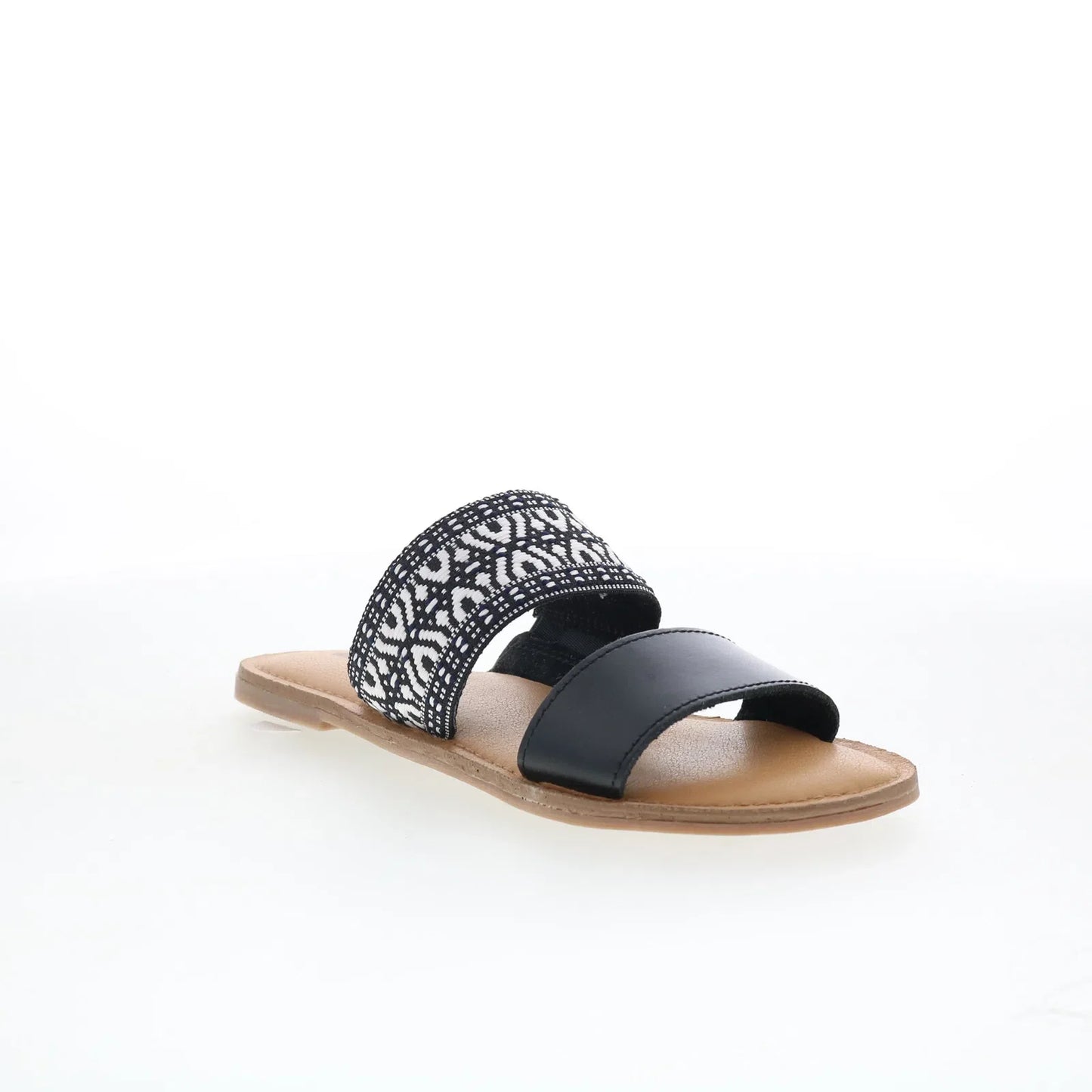 Minnetonka Franky 5918963 Womens Black Leather Slides Sandals Shoes