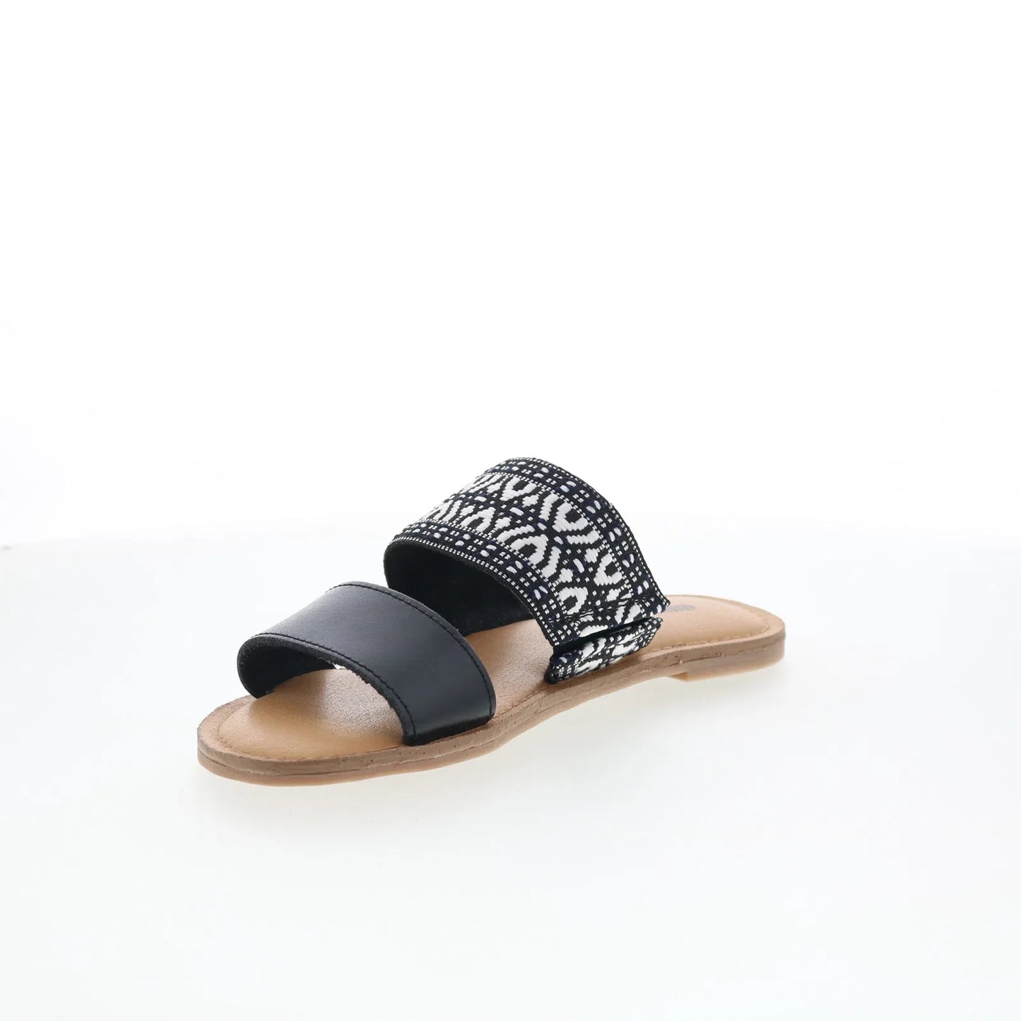 Minnetonka Franky 5918963 Womens Black Leather Slides Sandals Shoes