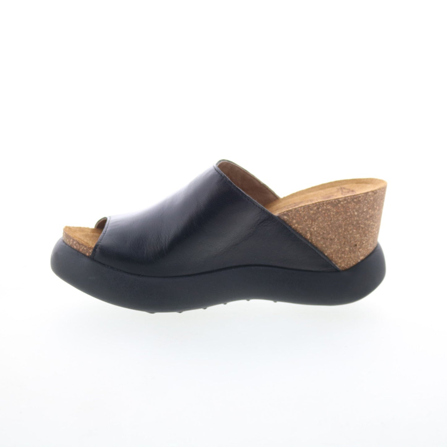 Fly London Gino GINO966FLY-000 Womens Black Leather Slides Sandals Shoes