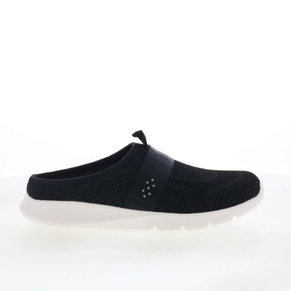 Spenco Halsey SP1129BLK Womens Black Mesh Slip On Mules Slippers Shoes