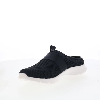Spenco Halsey SP1129BLK Womens Black Mesh Slip On Mules Slippers Shoes