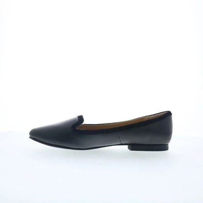Trotters Hannah T2270-001 Womens Black Leather Slip On Loafer Flats Shoes