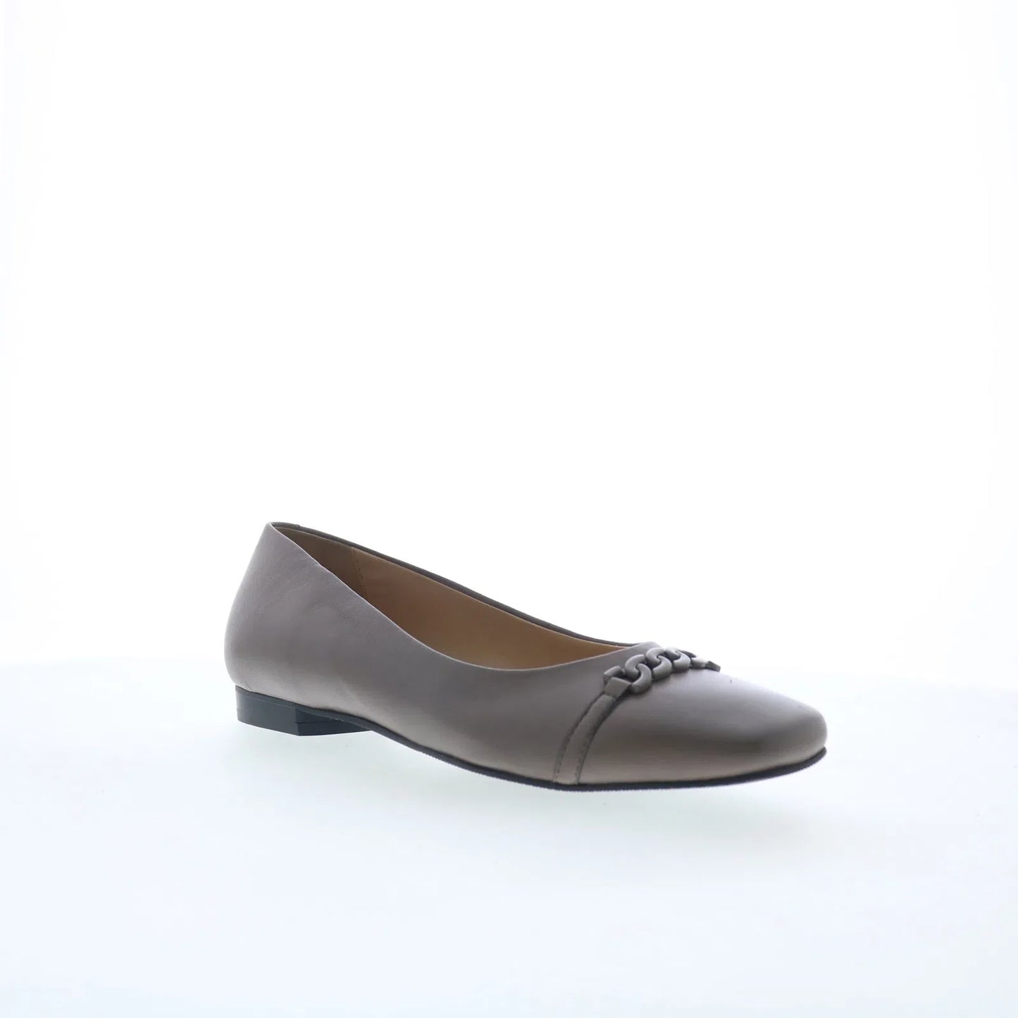 Trotters Harmony T2250-020 Womens Gray Leather Slip On Ballet Flats Shoes