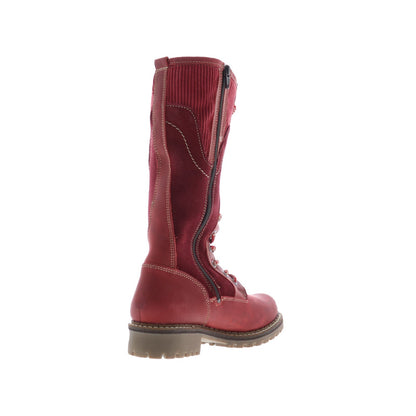Bos. & Co. Harrison Womens Red Suede Lace Up Casual Dress Boots
