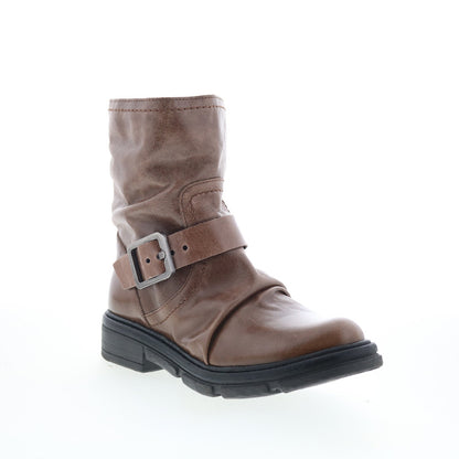 Miz Mooz Holdyn Womens Brown Leather Zipper Casual Dress Boots