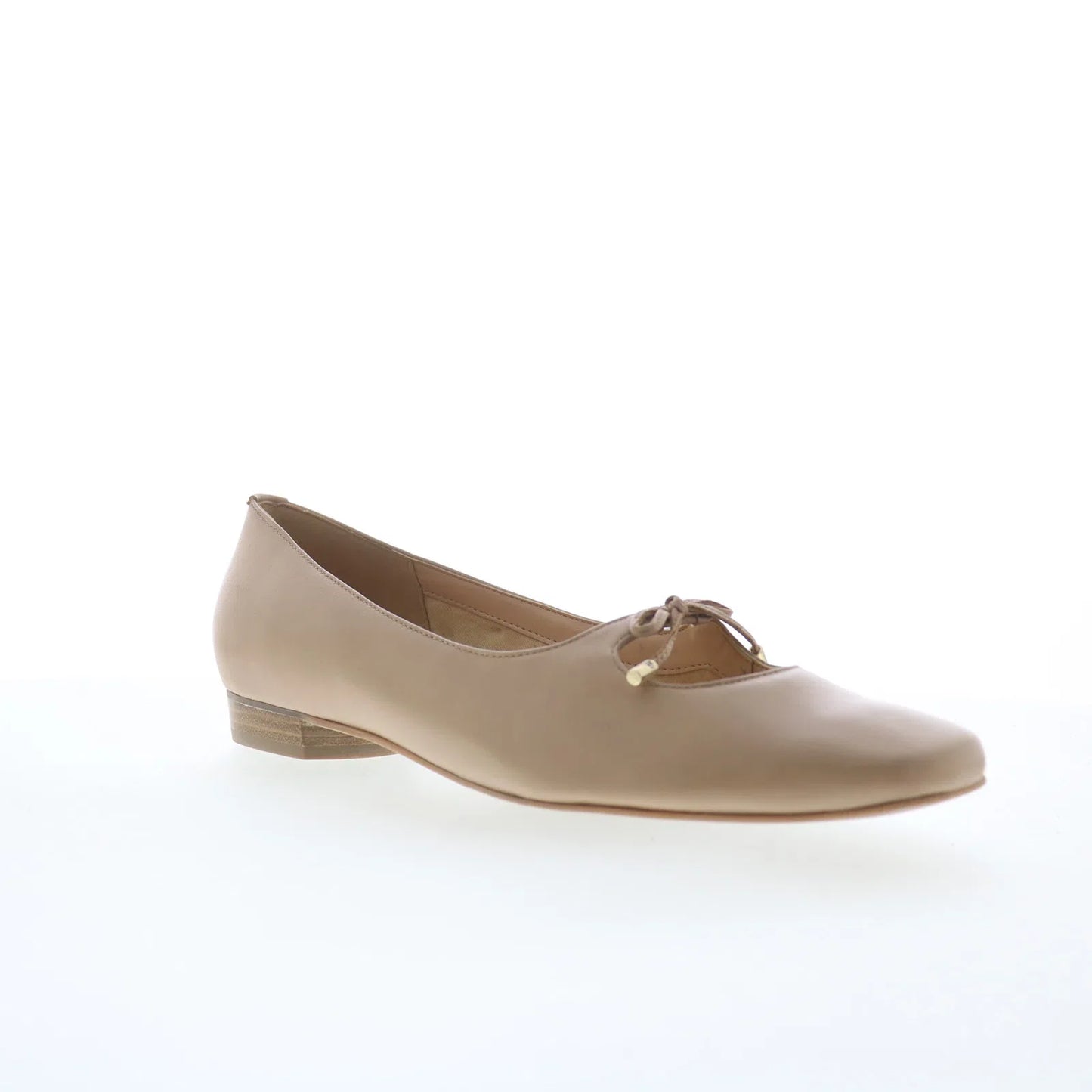Trotters Honesty T2241-130 Womens Beige Leather Slip On Ballet Flats Shoes