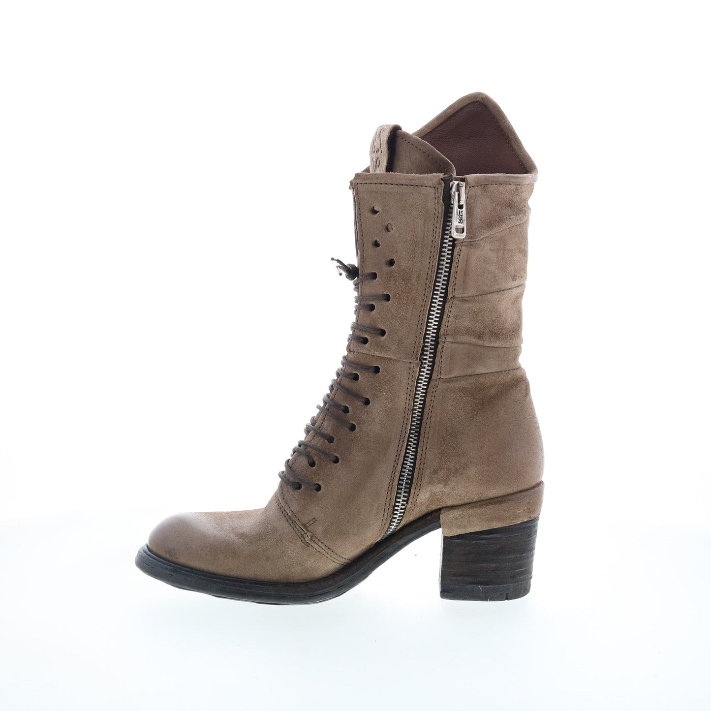 A.S. 98 Jasper Womens Gray Leather Zipper Casual Dress Boots