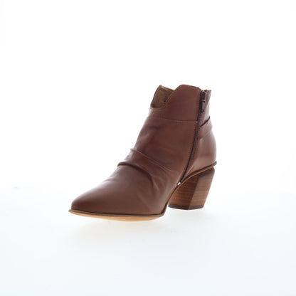 Miz Mooz Joella Womens Brown Leather Zipper Ankle & Booties Boots