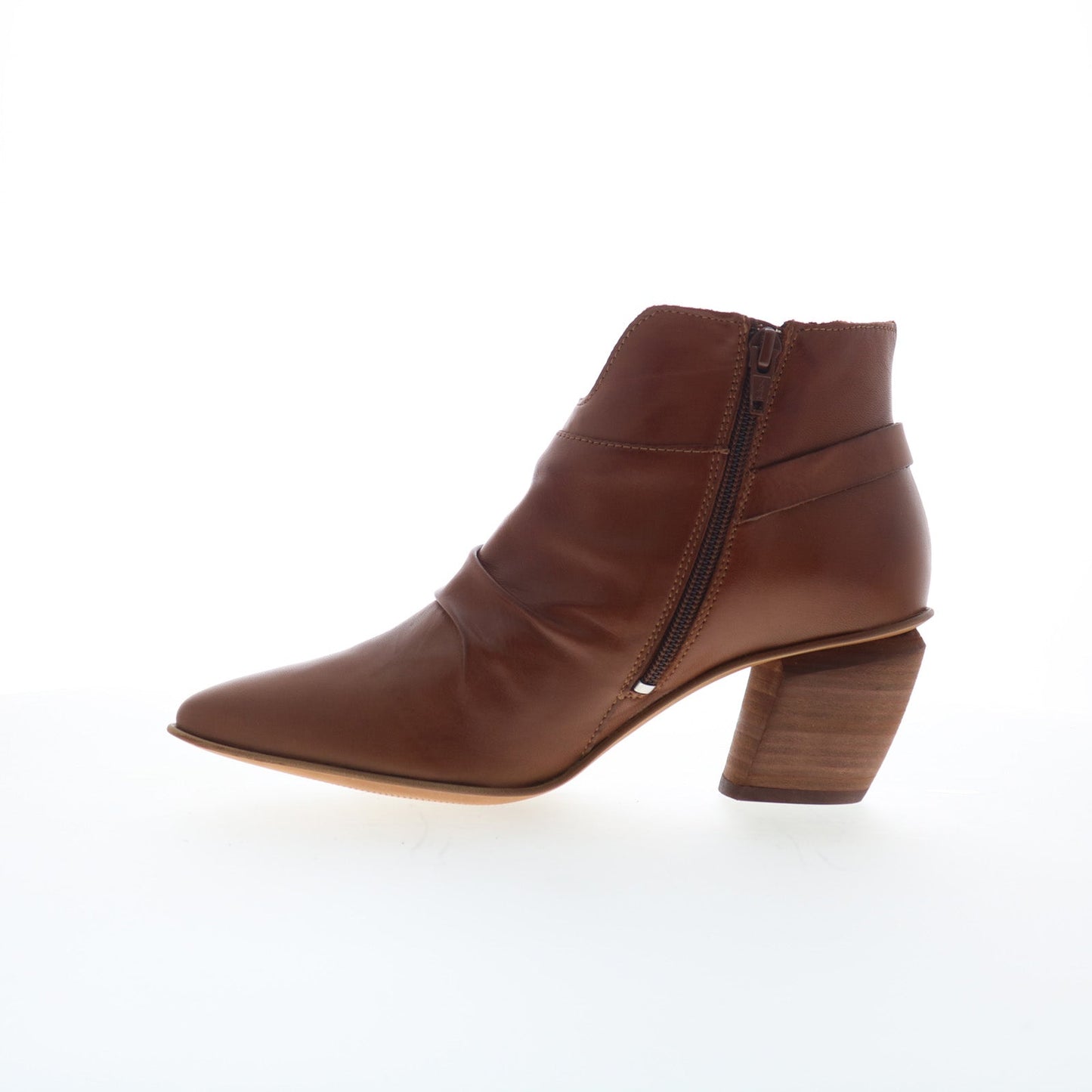 Miz Mooz Joella Womens Brown Leather Zipper Ankle & Booties Boots