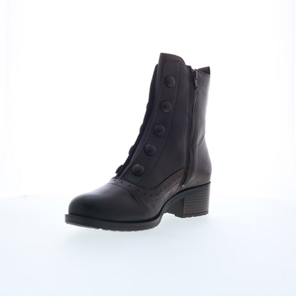 Miz Mooz Jozie Womens Brown Leather Zipper Ankle & Booties Boots