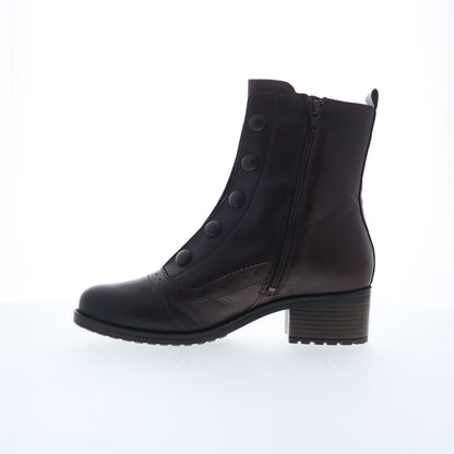 Miz Mooz Jozie Womens Brown Leather Zipper Ankle & Booties Boots