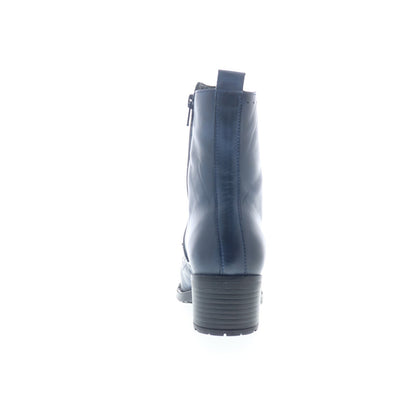 Miz Mooz Jozie Womens Blue Leather Zipper Ankle & Booties Boots