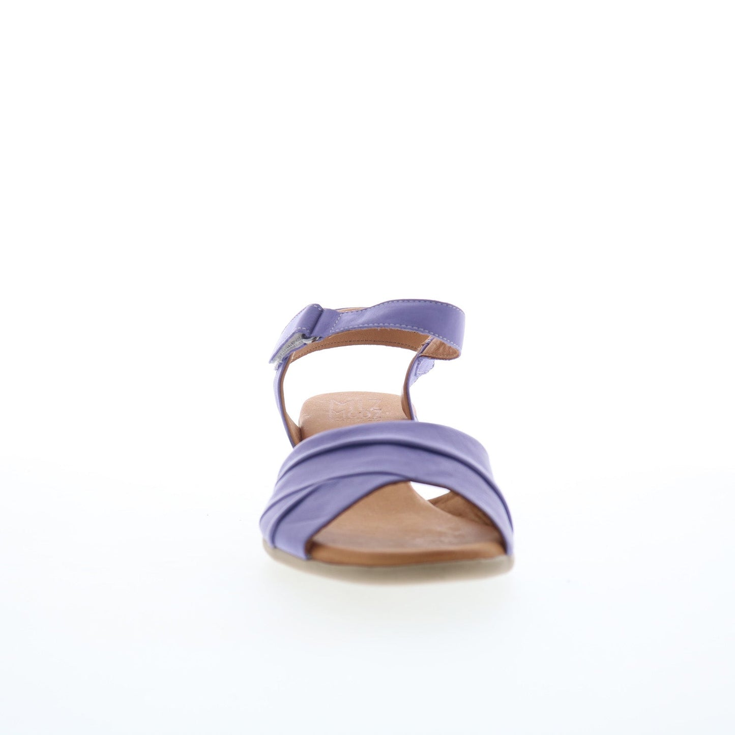 Miz Mooz Kacie Womens Purple Leather Strap Heeled Sandals Shoes