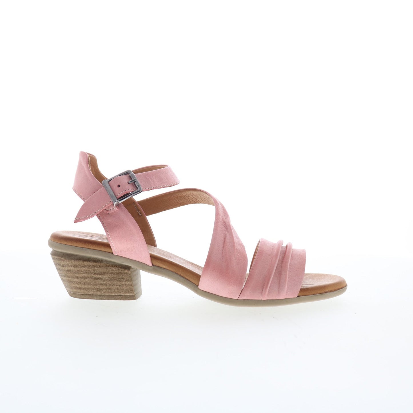 Miz Mooz Kailee Womens Pink Leather Hook & Loop Heeled Sandals Shoes