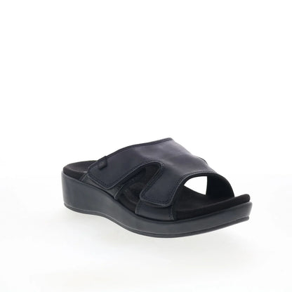 Spenco Karla Wedge SP1082BLK Womens Black Synthetic Slides Sandals Shoes