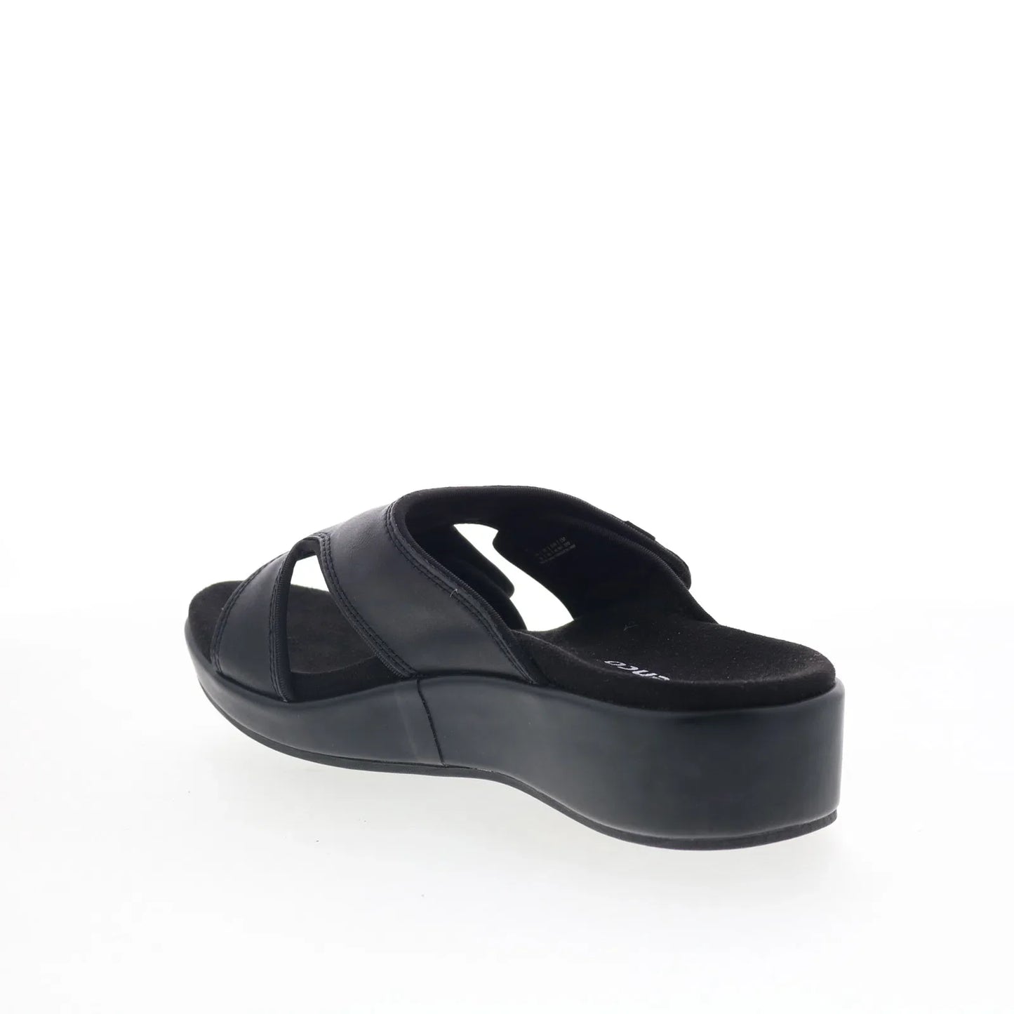 Spenco Karla Wedge SP1082BLK Womens Black Synthetic Slides Sandals Shoes