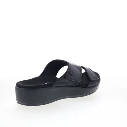 Spenco Karla Wedge SP1082BLK Womens Black Synthetic Slides Sandals Shoes