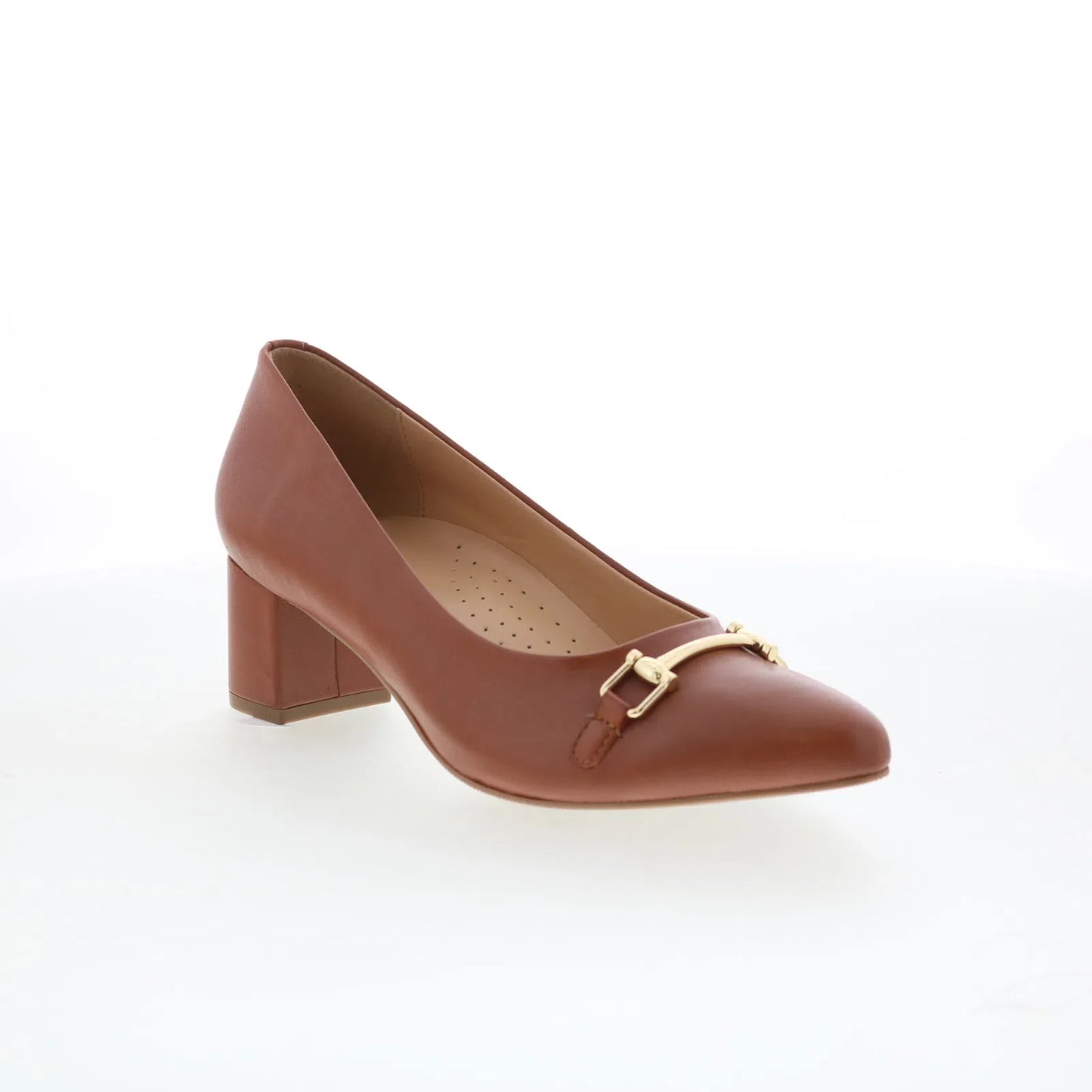 Trotters Kenzie T2259-215 Womens Brown Leather Slip On Pumps Heels Shoes